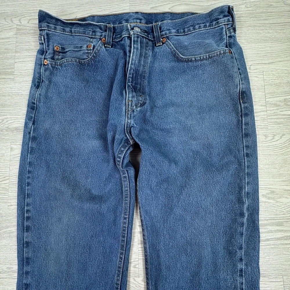 Levi's Men's Jeans 505 Regular Fit Straight Leg Blue‎ W36 L32 Cotton Denim